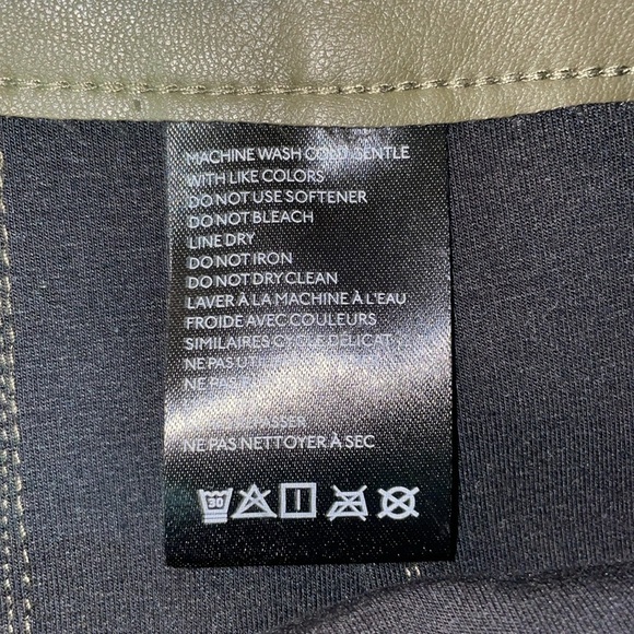 NWT Anthropologie Maeve Collete Green Faux Leather Crop Wide Leg Pants Size 32 - Picture 12 of 14